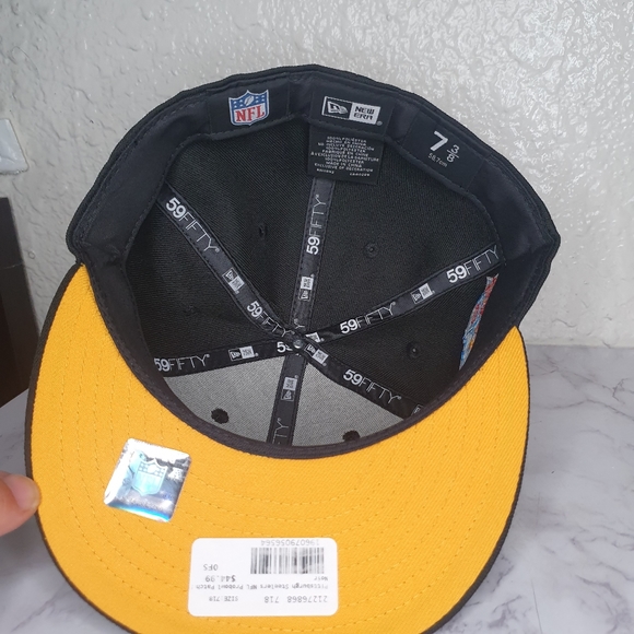 NEW ERA 59 FIFTY 5950 NFL PITTSBURGH STEELERS PRO BOWL MENS FITTED HAT SZ 7 3/8 - Picture 4 of 4